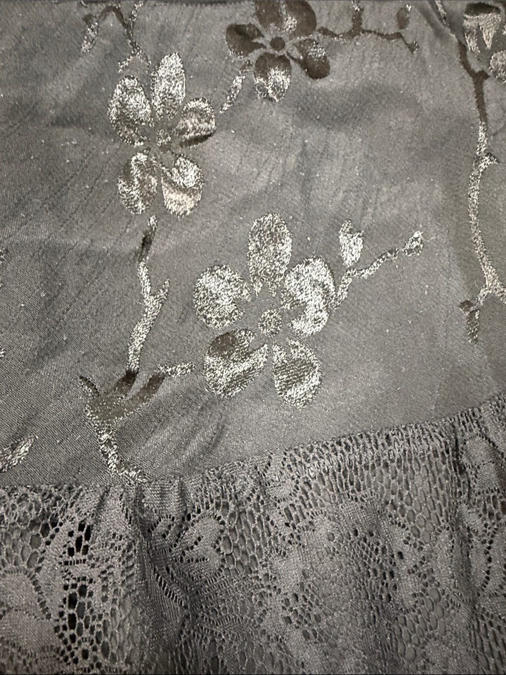 Vintage Spencer Alexis Black Tiered Lace Maxi Skirt Size M Whimsigoth Witchy - Picture 9 of 9